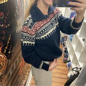 This is a vintage half zip sweater - LL Bean - small